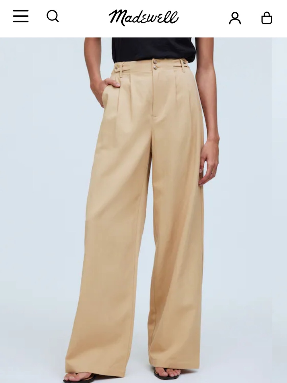 Madewell Harlow Wide-Leg Pant Khaki - 6